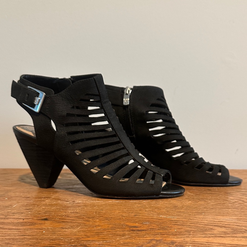 Vince Camuto Eliana Black Cutout Heeled Sandals